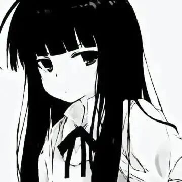 黑白动漫头像女