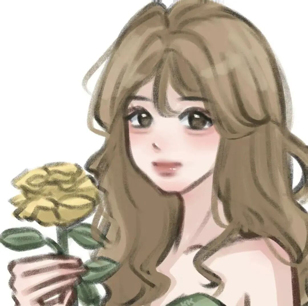 鲜花手绘动漫头像女