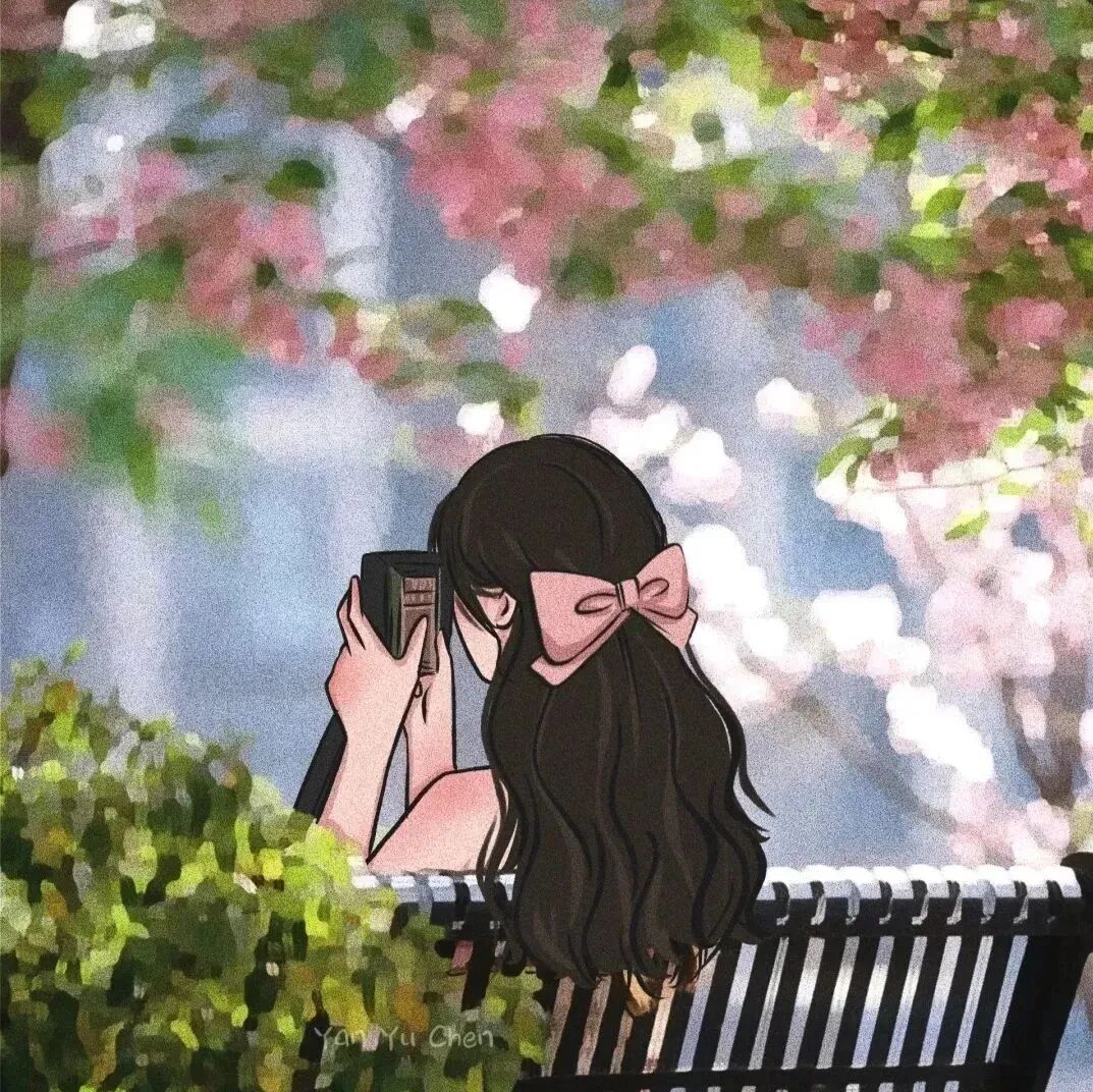 xianhuaxinchundazi手绘二人闺蜜头像动漫闺蜜头像