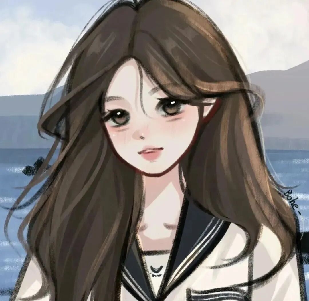 学院风手绘动漫头像女