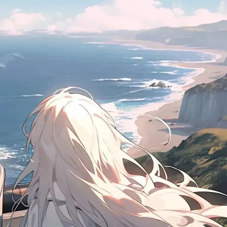 haibiandmqinglvtouy海边动漫情侣头像