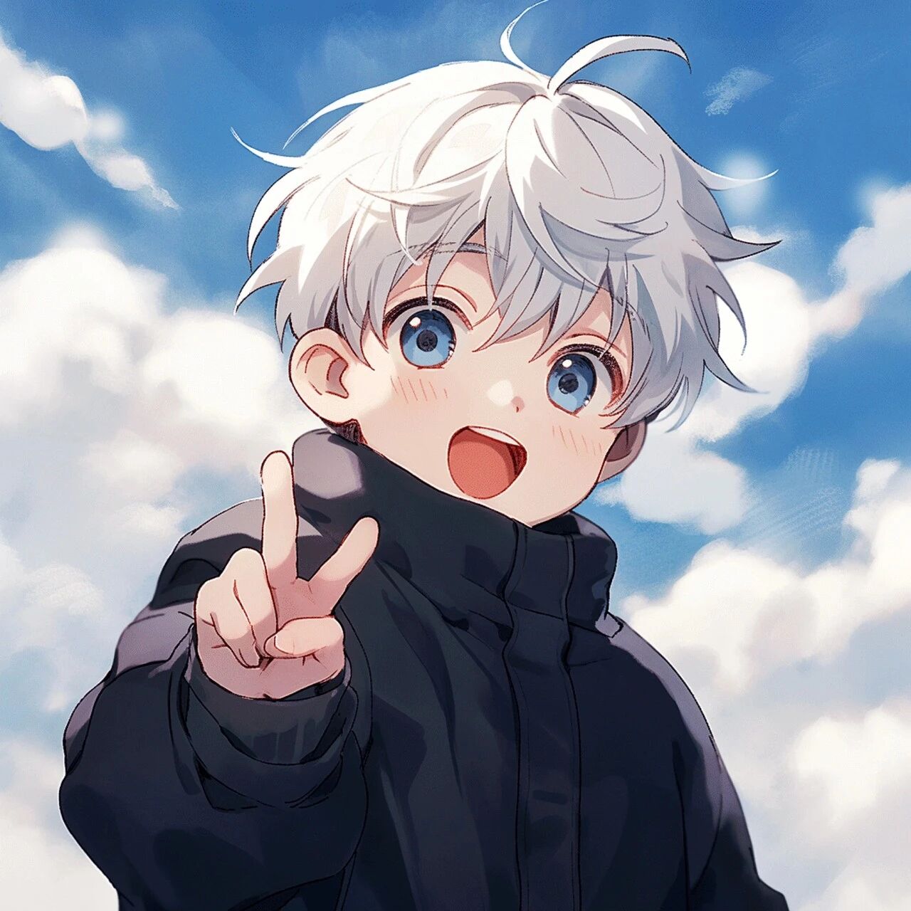 剪刀手少年感动漫头像男