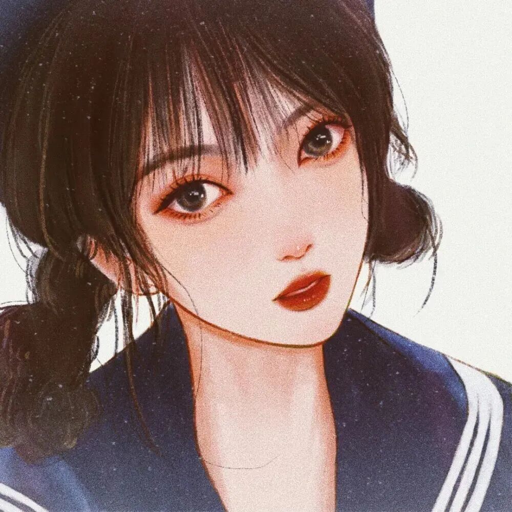 学院风手绘动漫头像女
