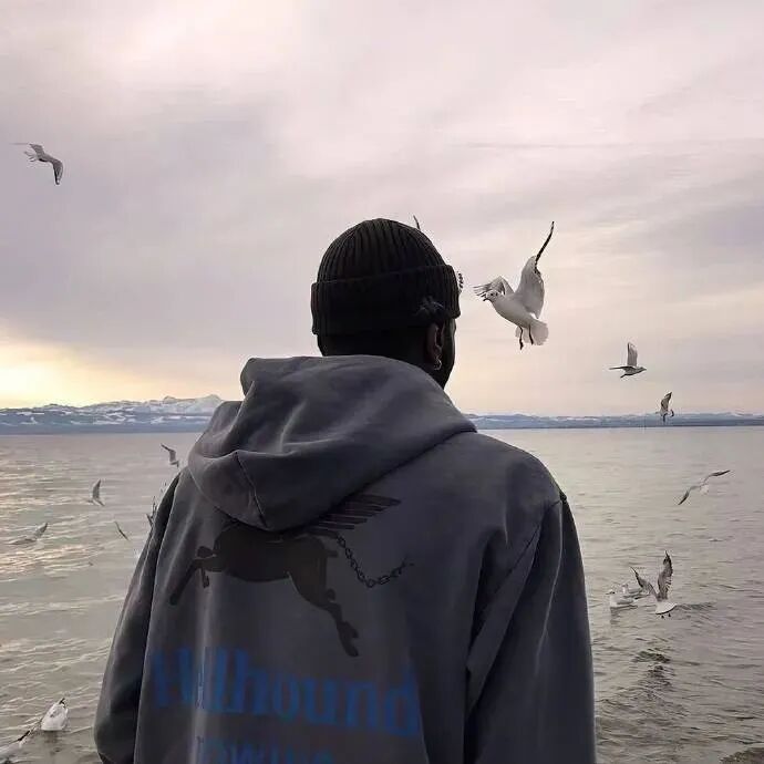 海边气质不露脸男生头像
