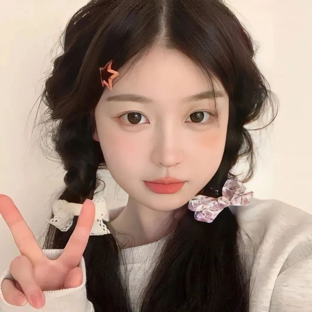 剪刀手双马尾甜妹女生头像