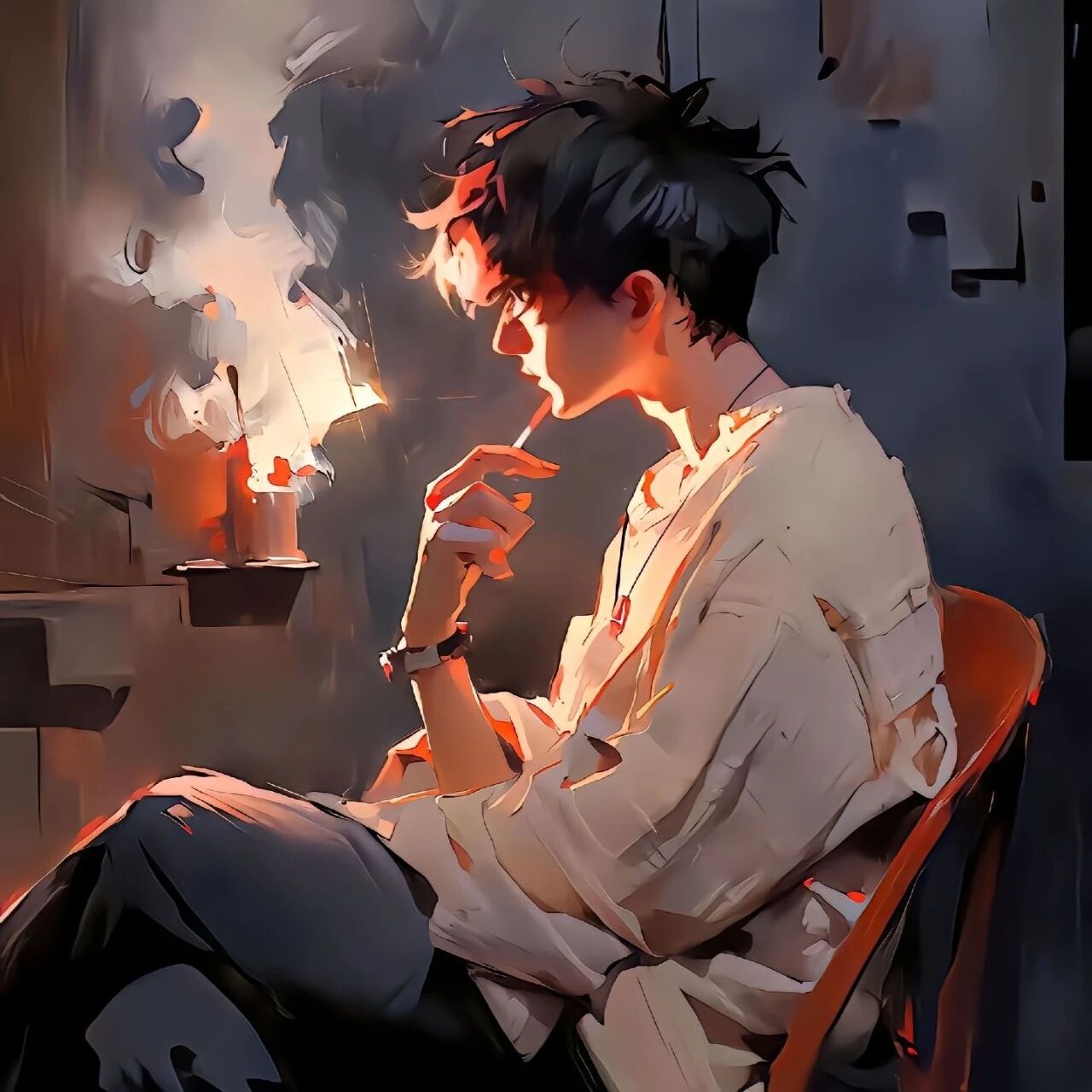 孤独感动漫头像男