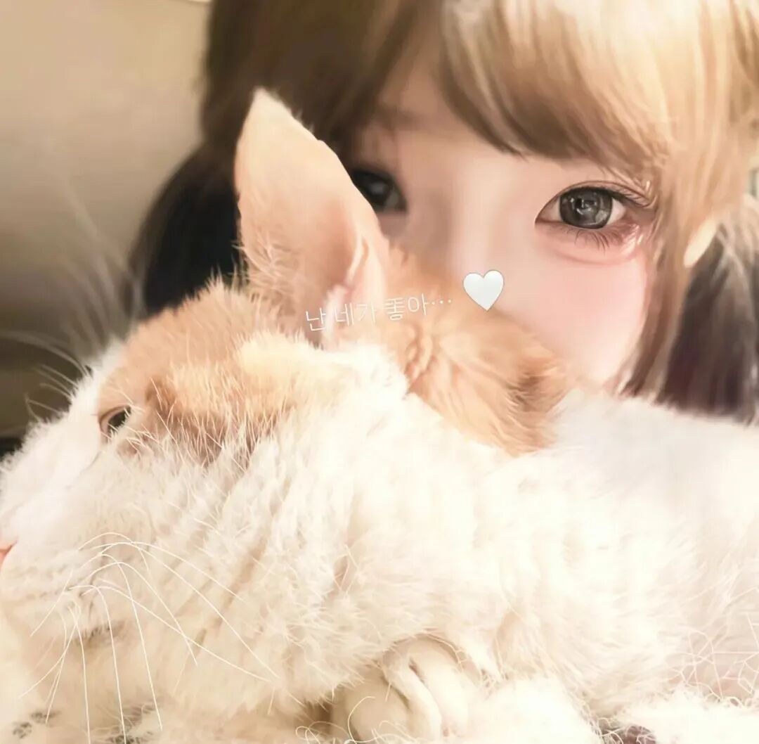 抱着猫咪甜妹女生头像