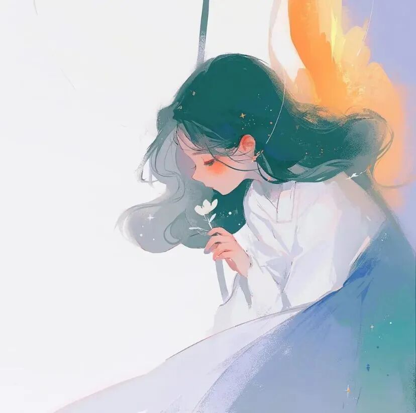 唯美插画动漫头像女