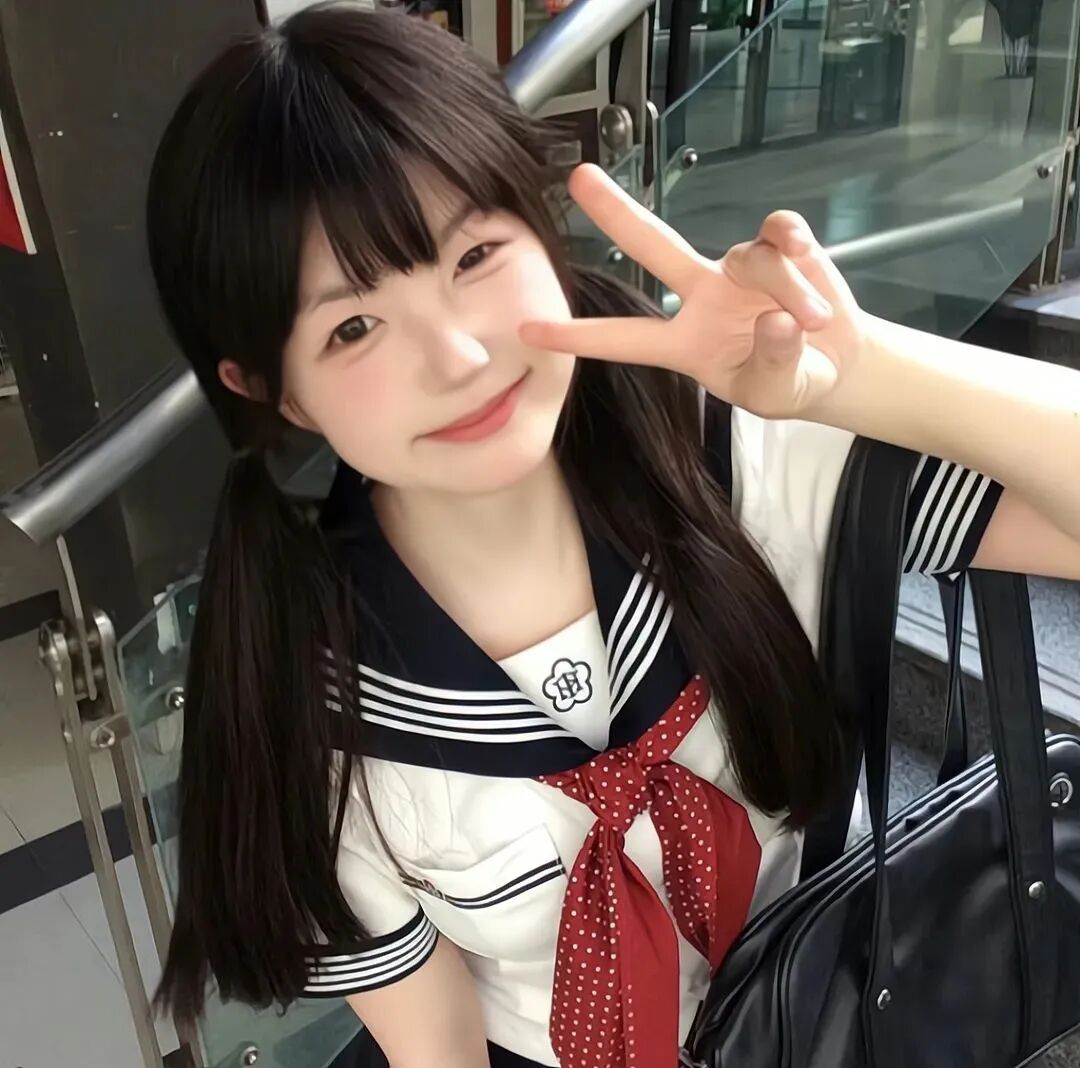 剪刀手jk制服女生头像