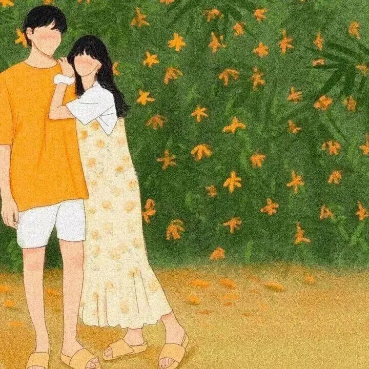 xqnxincaqingshqixi小清新插画情侣头像