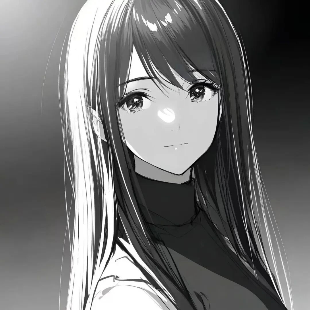黑白动漫头像女