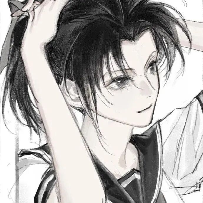 动漫头像  动漫女 动漫女头  动漫头像女 黑白动漫 黑白动漫头像