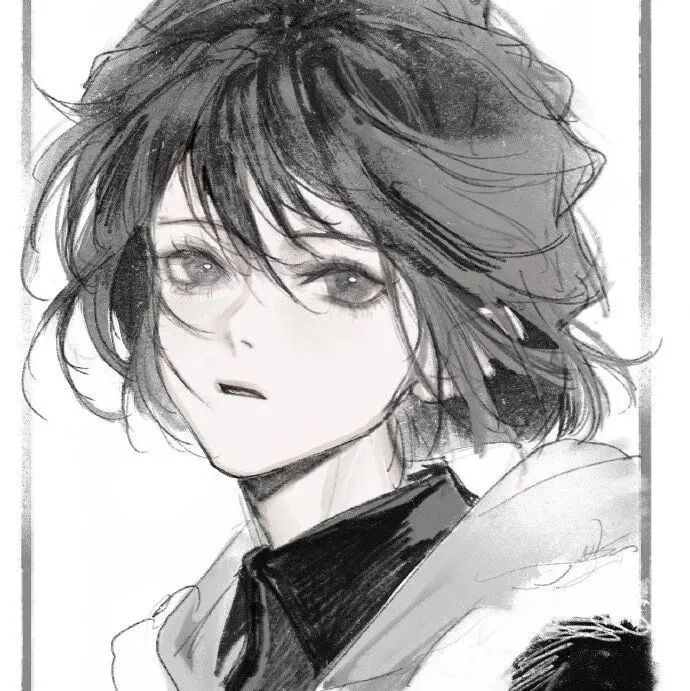 动漫头像  动漫女 动漫女头  动漫头像女 黑白动漫 黑白动漫头像