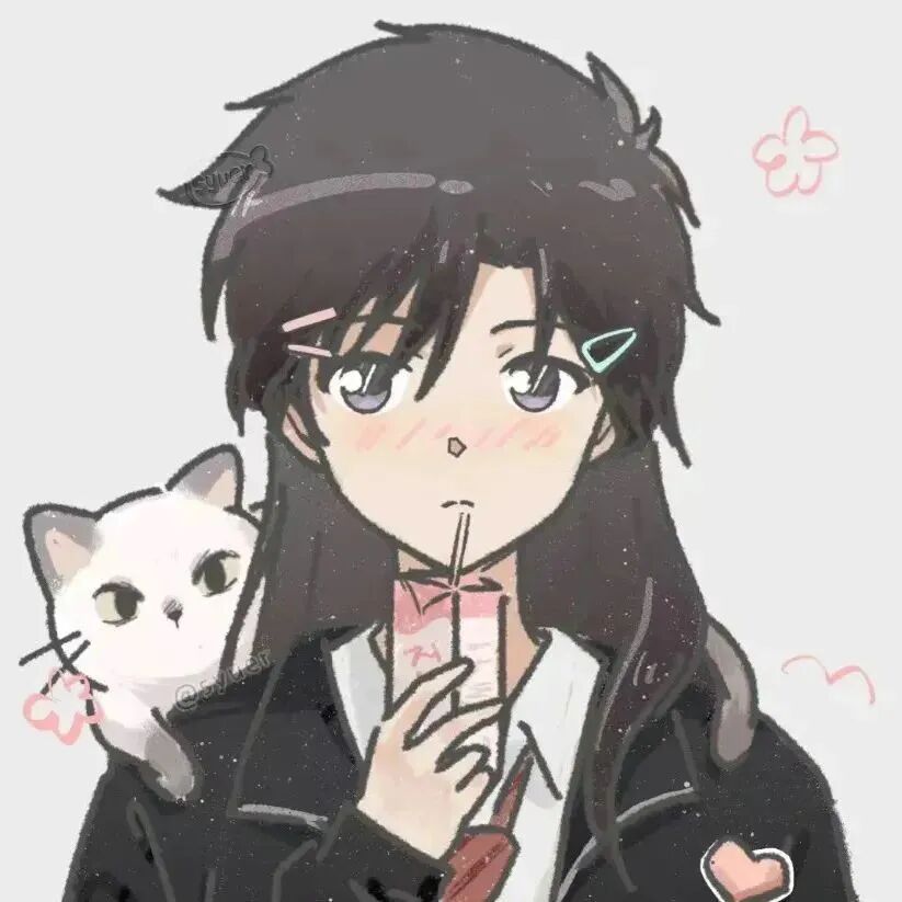 mofashushixueduoliya学院风动漫情侣头像