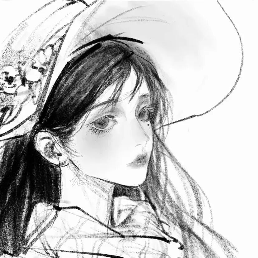 黑白高冷动漫头像女