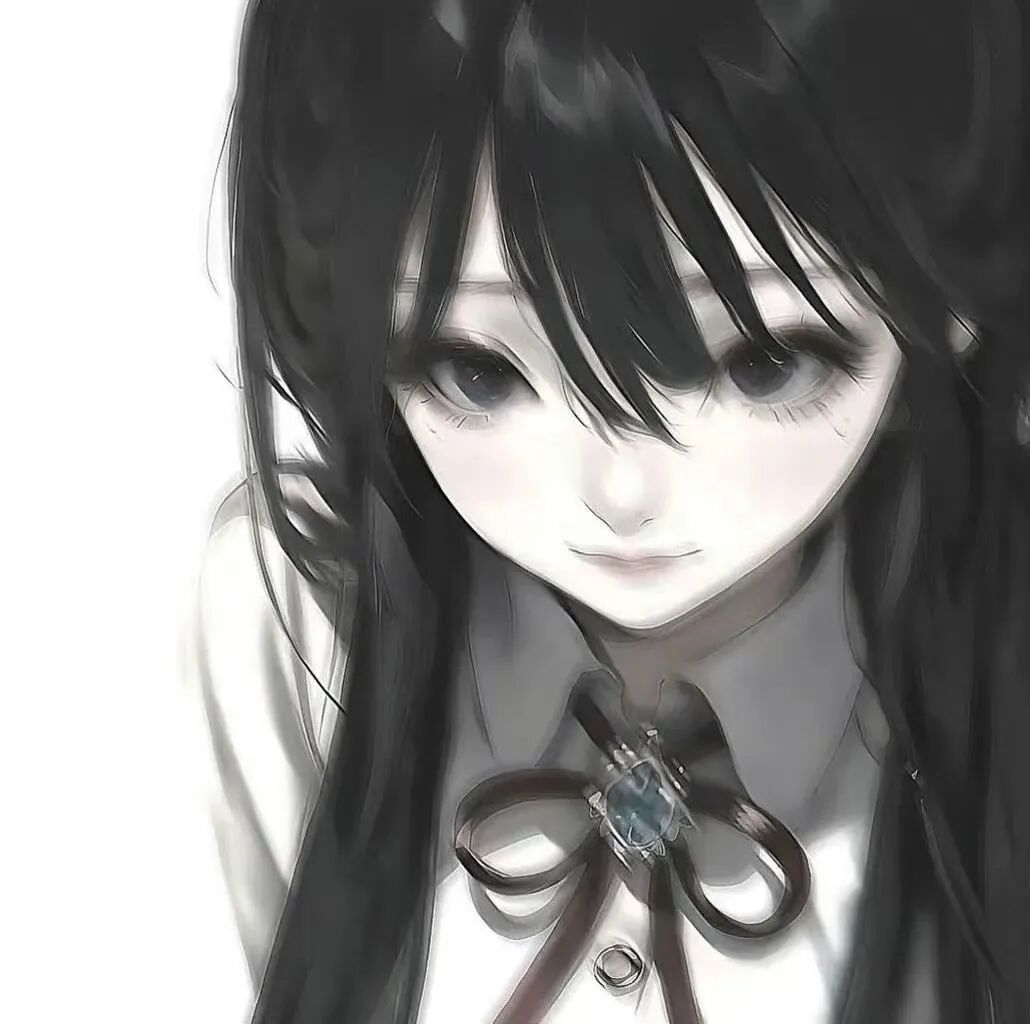 黑白温柔动漫头像女