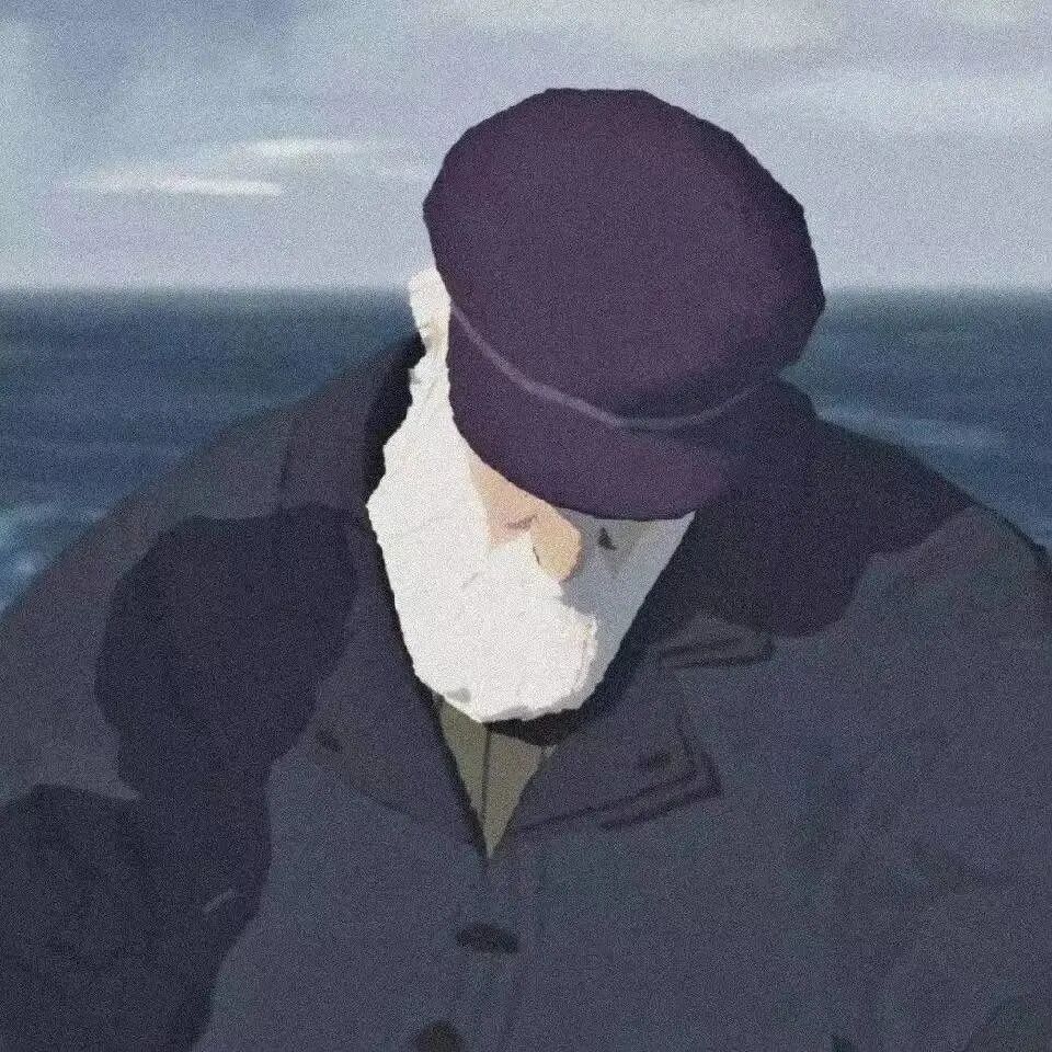 老人孤独感动漫头像男
