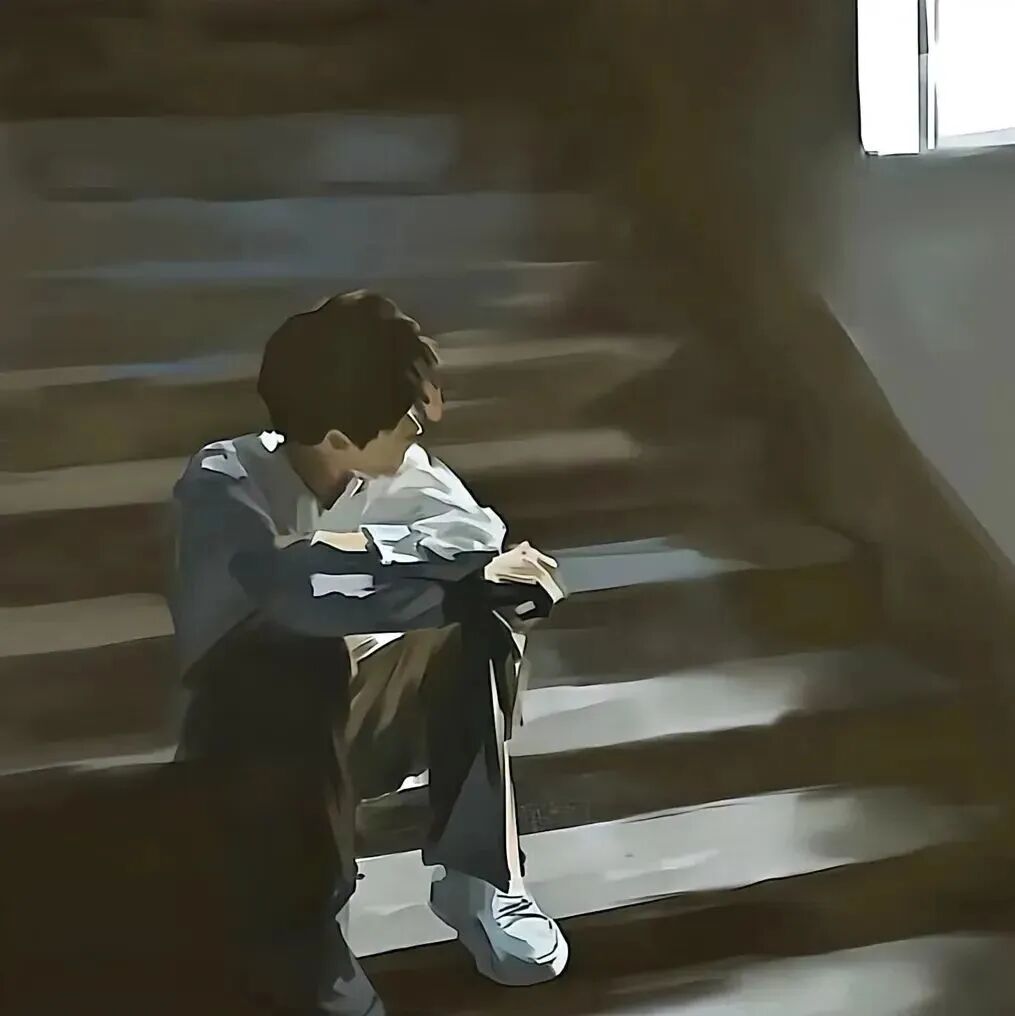孤独感手绘动漫头像男