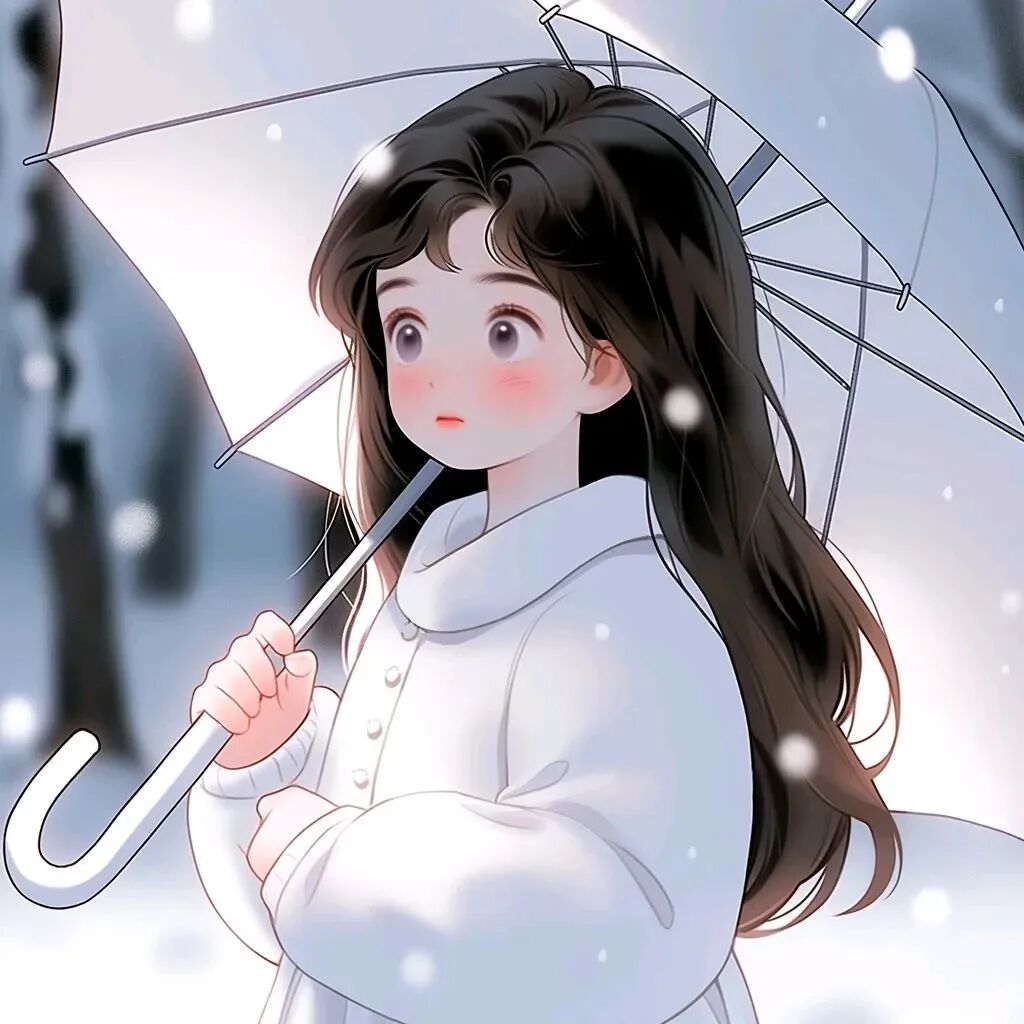 csdongjiemei撑伞冬天三人闺蜜头像动漫闺蜜头像