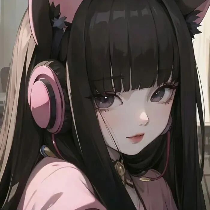戴耳机甜妹动漫头像女
