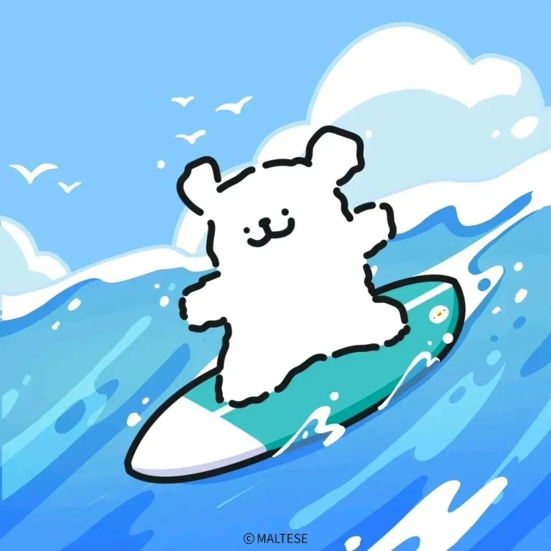 可爱冲浪狗狗卡通头像