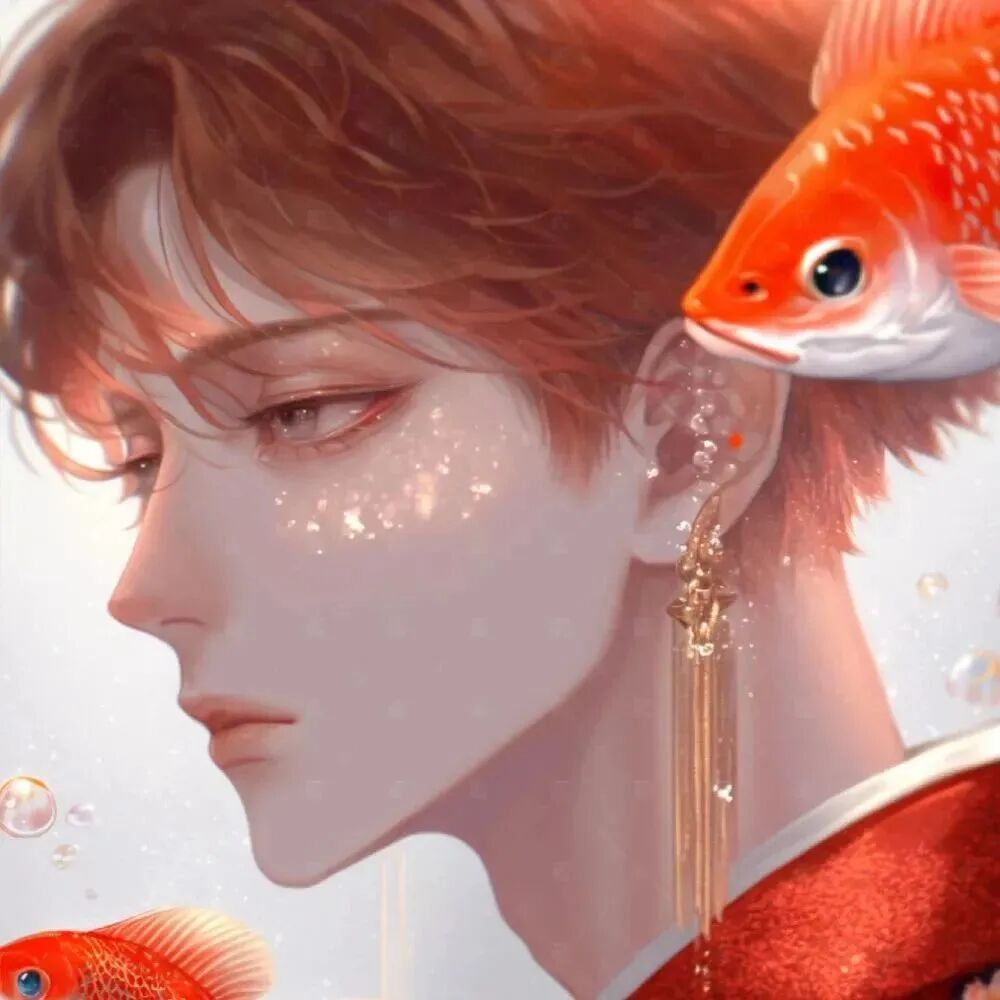 唯美动漫情侣头像鱼