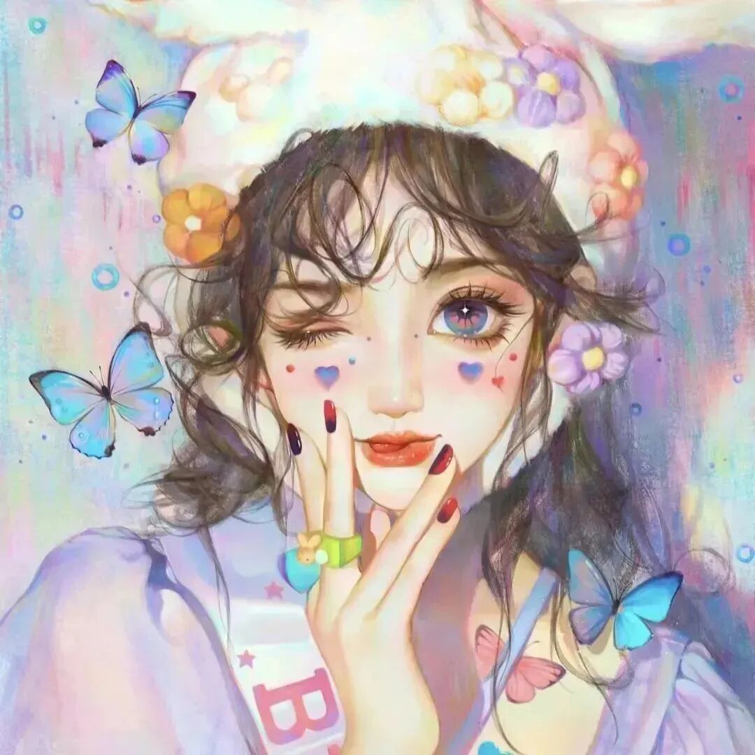 二人闺蜜头像动漫闺蜜头像蝴蝶头像