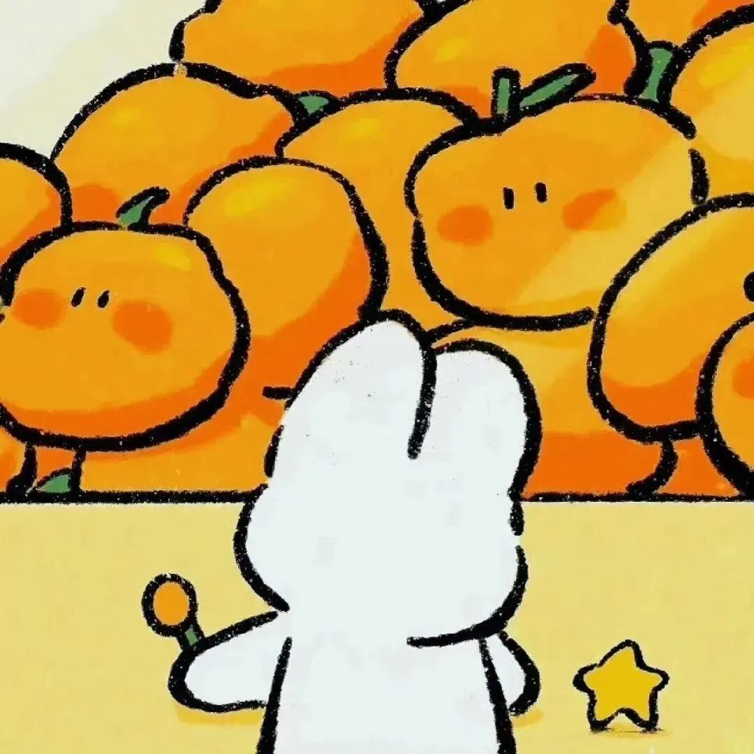 可爱动漫情侣头像情头橘子