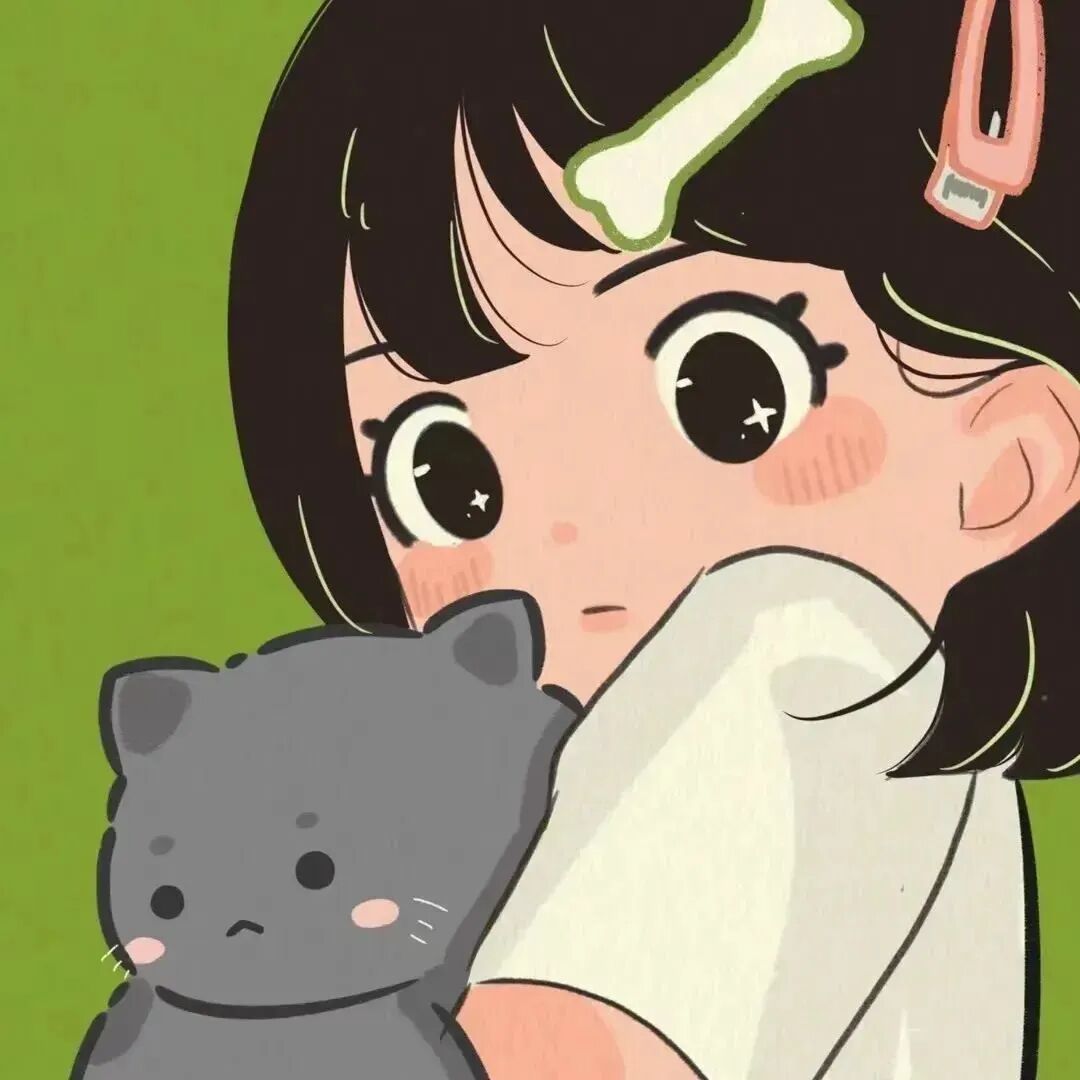 可爱动漫情侣头像情头猫咪