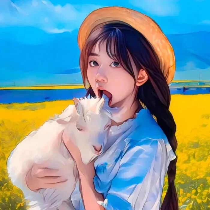 小清新四人闺蜜头像手绘真人闺蜜头像