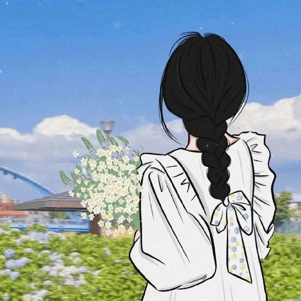 小清新鲜花手绘动漫头像女