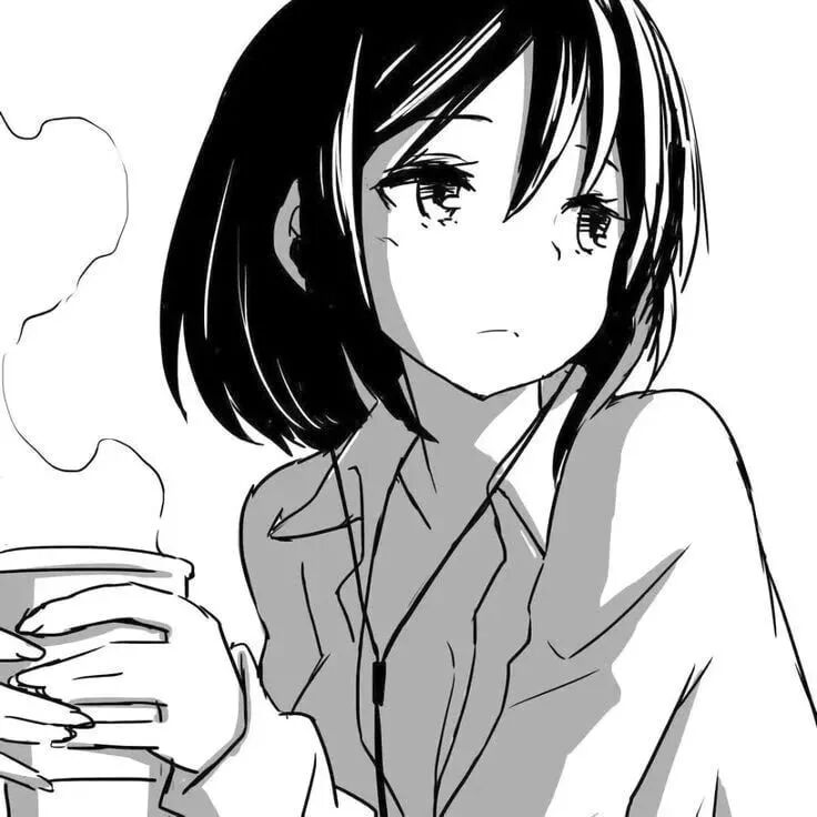 黑白动漫头像女