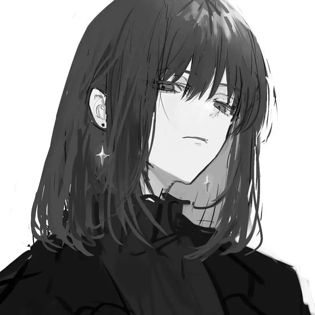 冷酷黑白动漫头像女