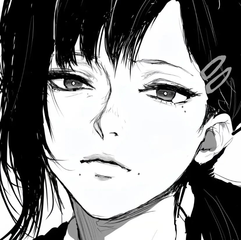 很飒黑白动漫头像女