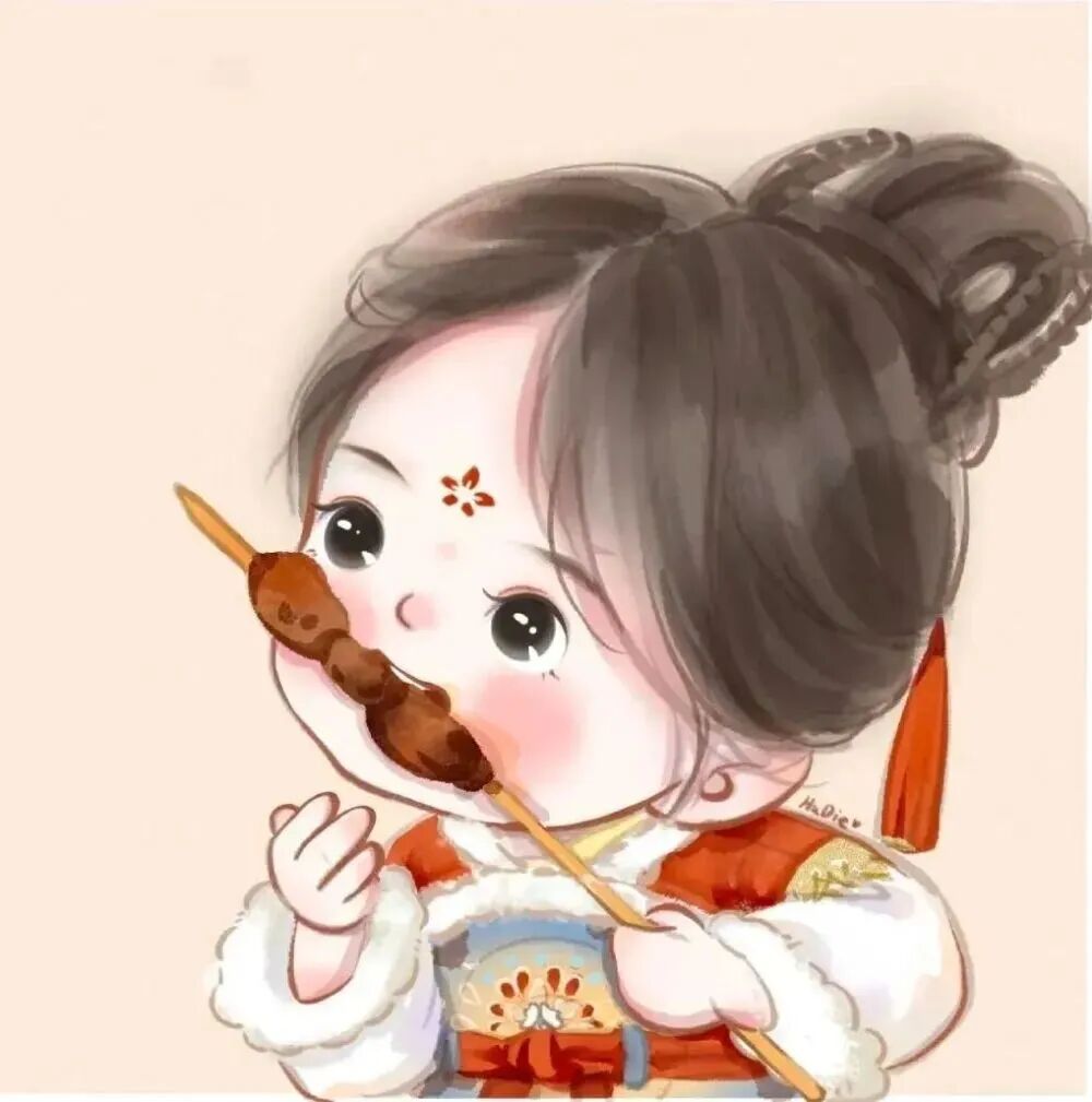吃货卡通古风四人闺蜜头像动漫闺蜜头像
