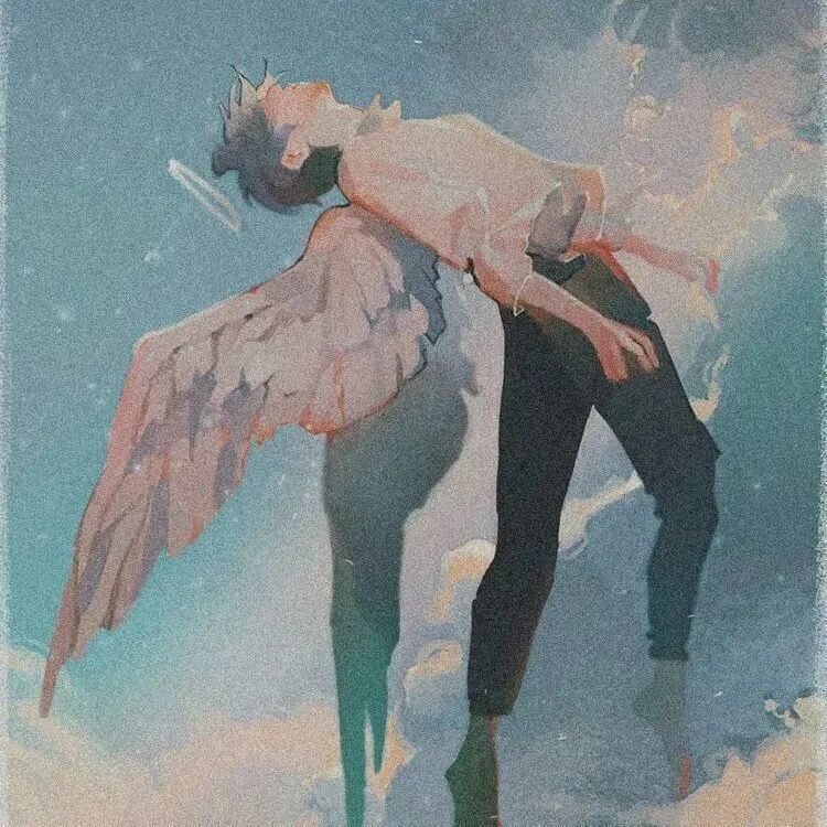 唯美天使动漫情侣头像
