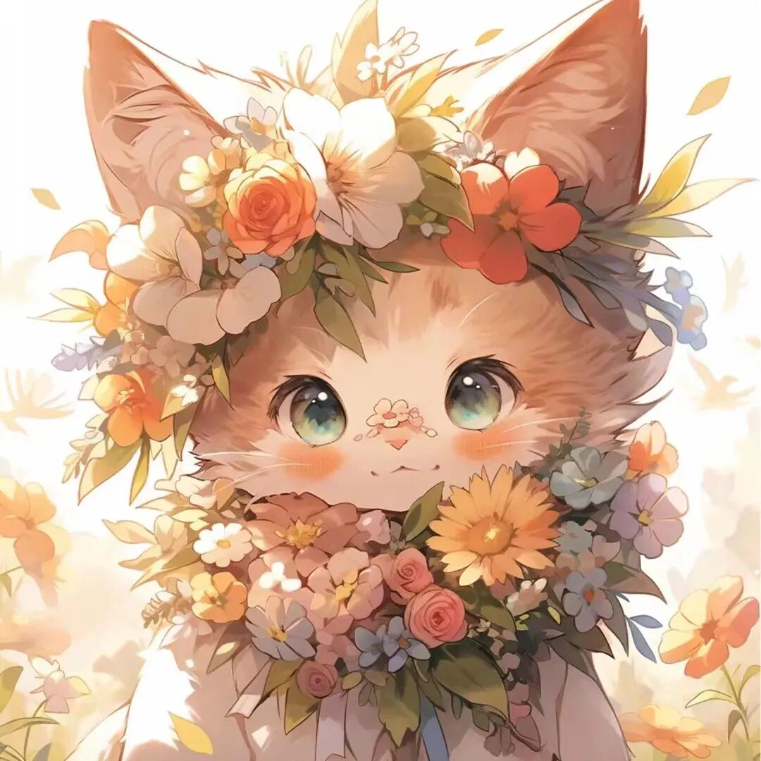 唯美治愈猫咪动漫头像