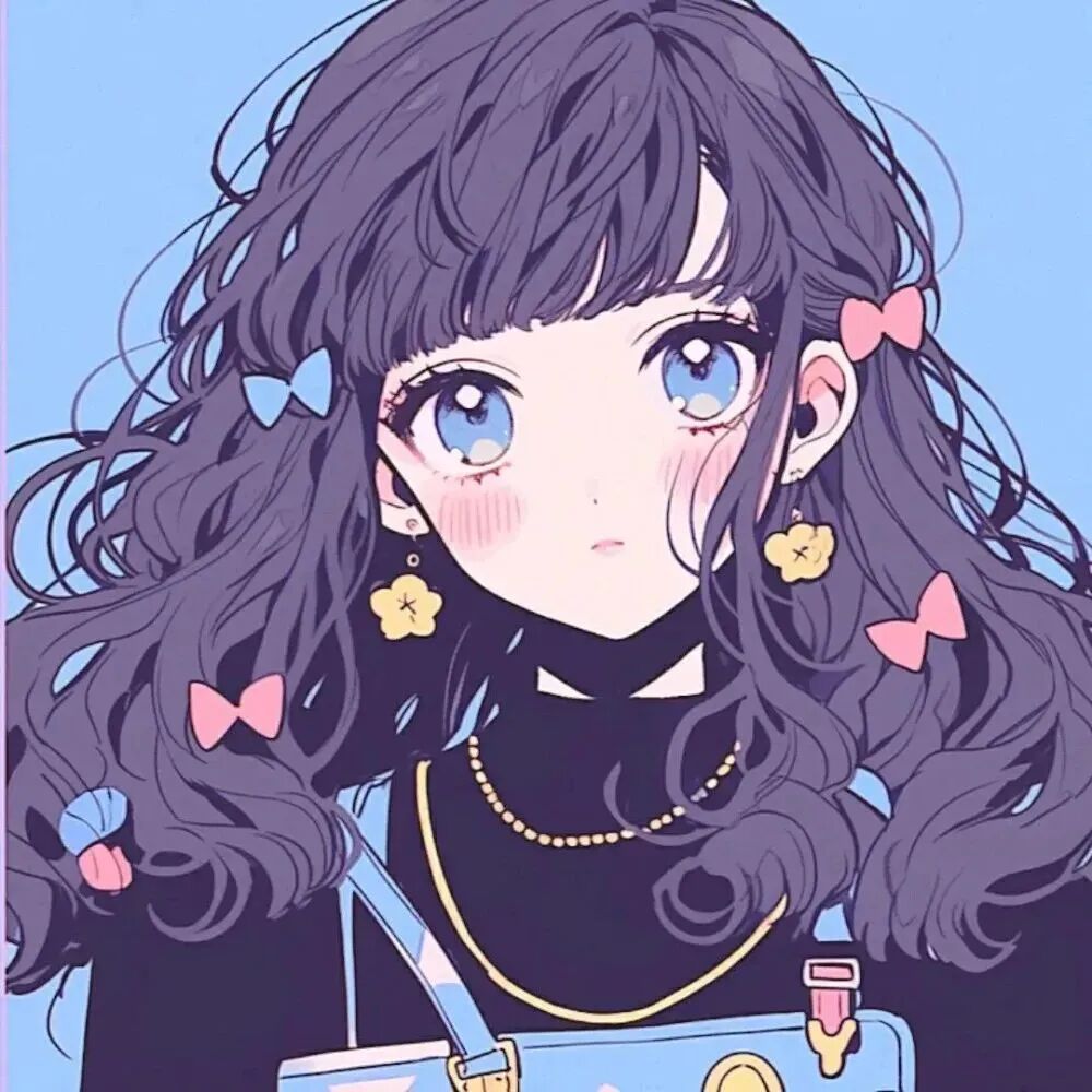 蓝色潮流动漫情侣头像