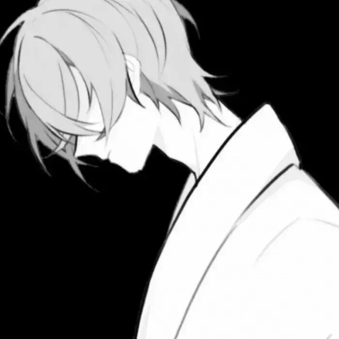 伤感黑白动漫头像男