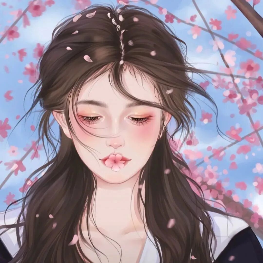 手绘唯美动漫头像女