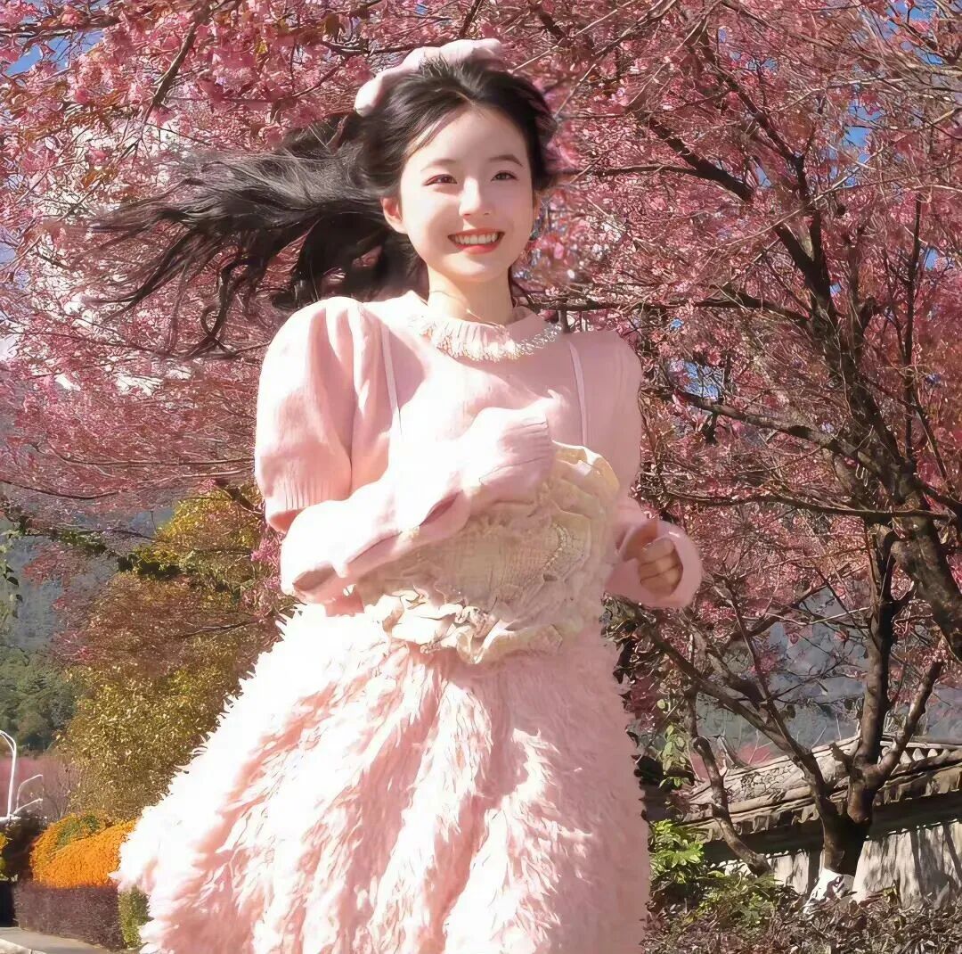 奔跑甜美爱笑女生头像