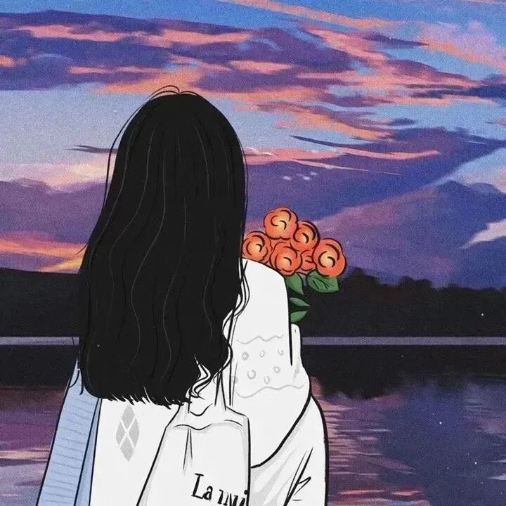 鲜花手绘动漫头像女