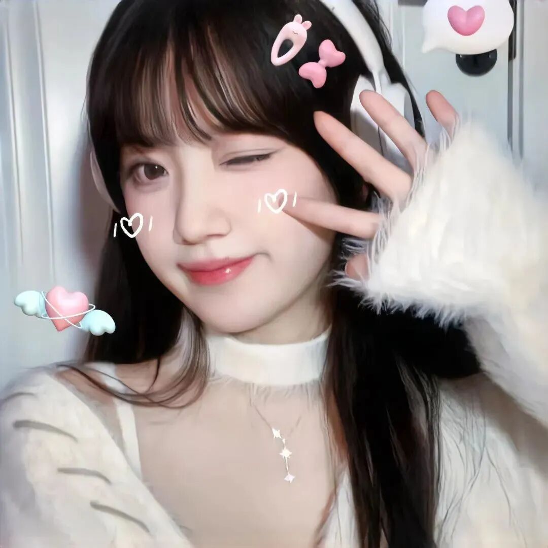甜美手势女生头像