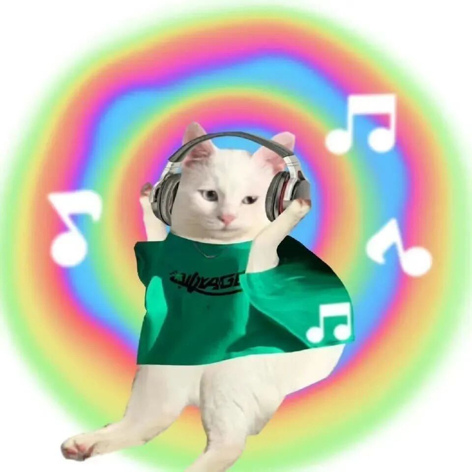 彩虹沙雕搞怪猫咪卡通萌宠头像