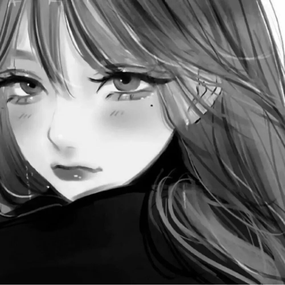黑白动漫头像女