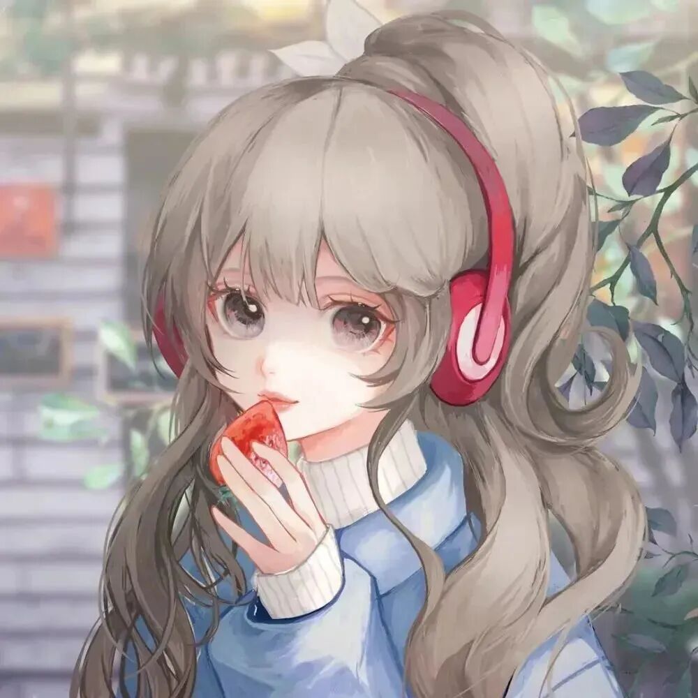 qltxdmeja戴耳机动漫情侣头像