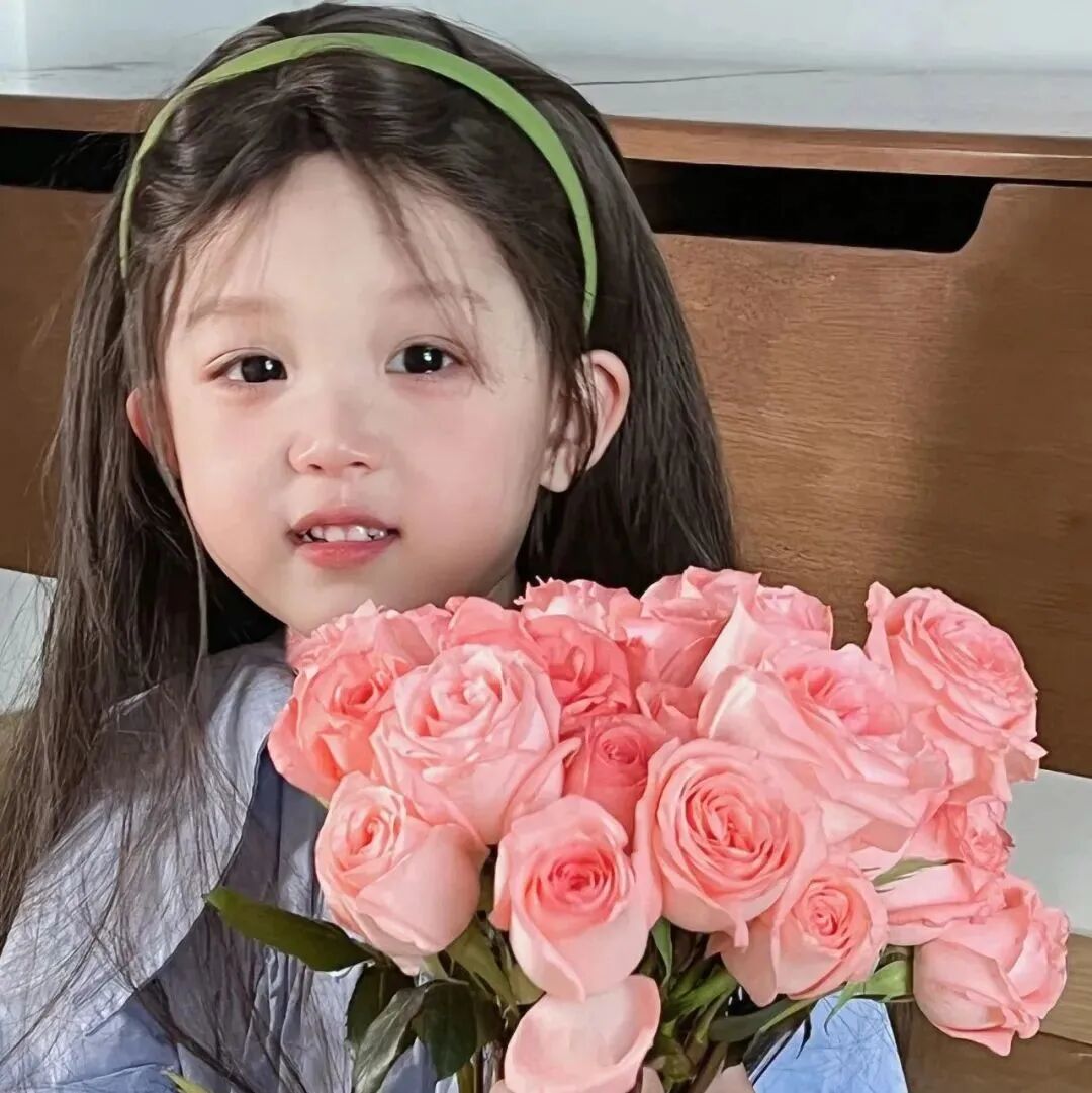 鲜花小女孩萌娃头像