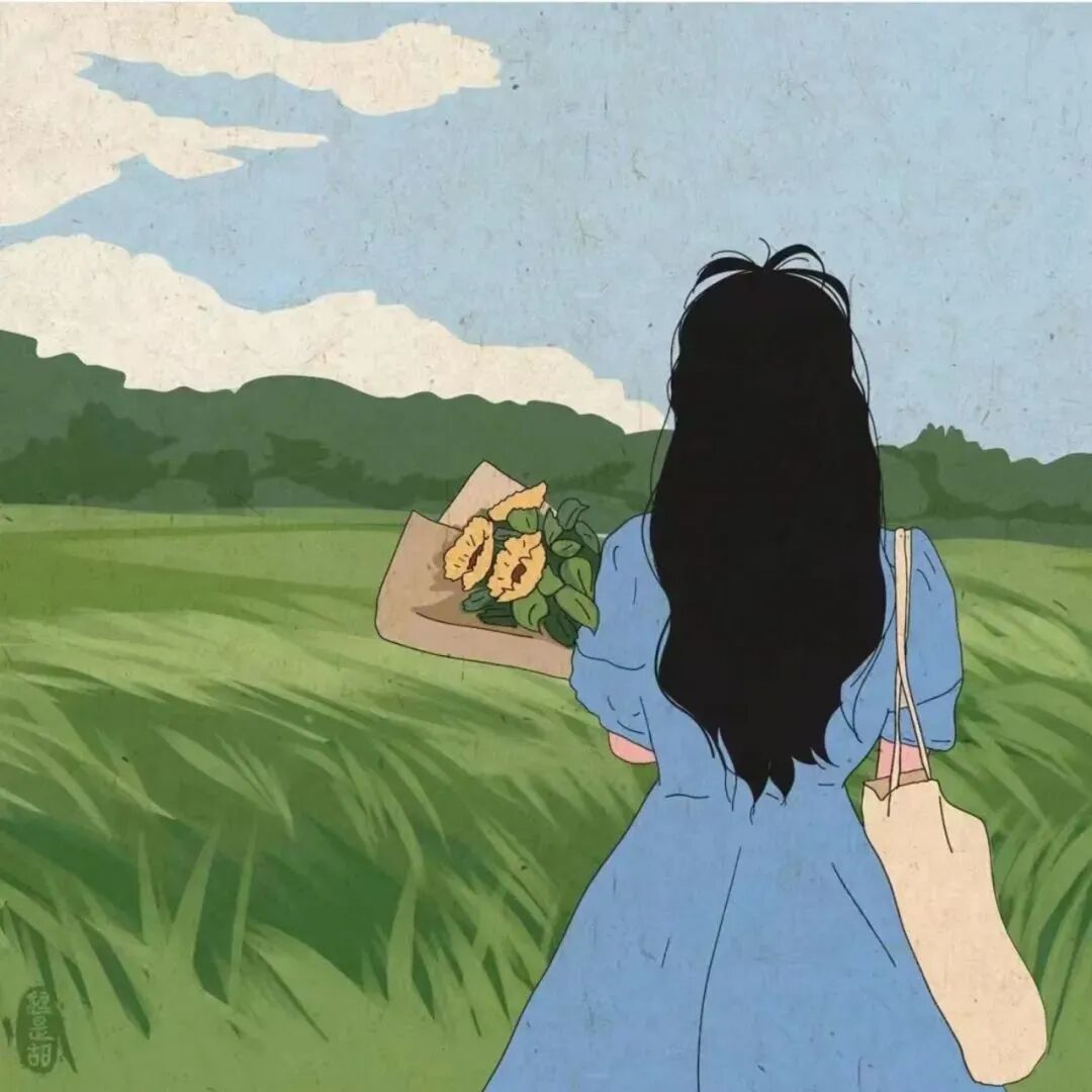 gmtxsha小清新鲜花手绘四人/闺蜜头像动漫闺蜜头像