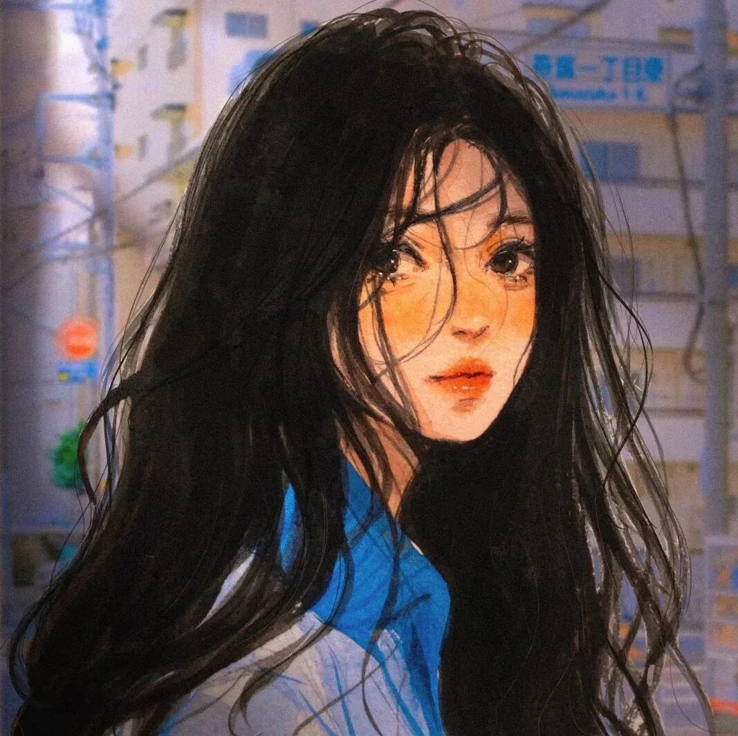 文艺范手绘动漫头像女