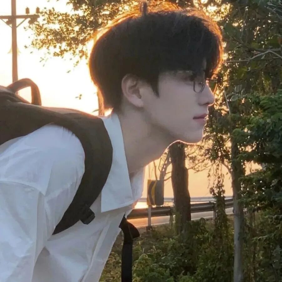 小清新侧脸男生头像